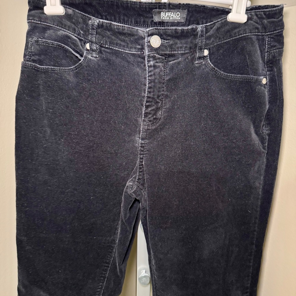 Buffalo David Bitton Icon Corduroy Slim Skinny‎ Mid Rise Women Size 6/28 Black